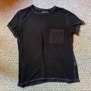 Black Acid Wash A&F Boyfriend Tee